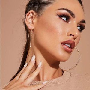 ¥18k Gold Big Hoop Earrings, beautiful Earrings, cute Earrings.